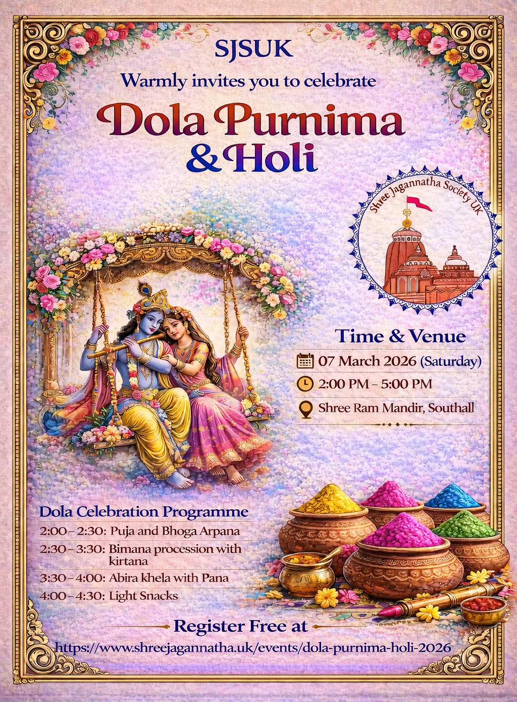 Dola Purnima & Holi Celebration 2026